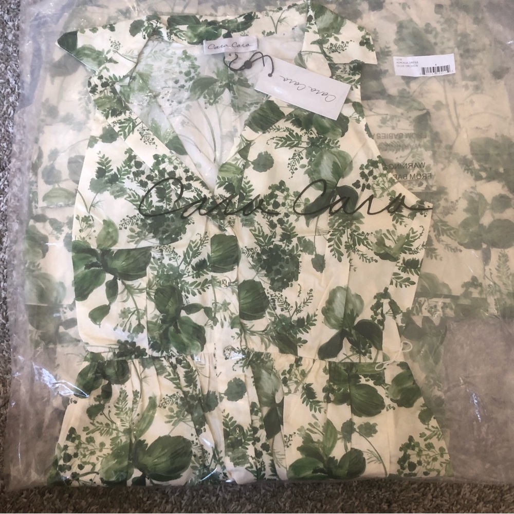 Cara Cara Adriana Maxi Dress - Olive Hanging Orchids - Picture 6 of 11